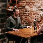 Couple enjoying a romantic dinner date together