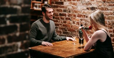 Couple enjoying a romantic dinner date together